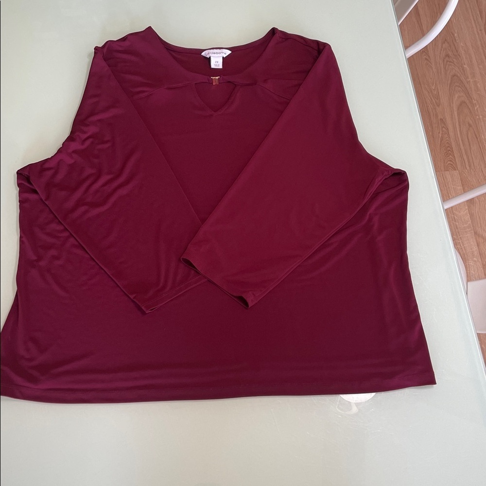 Liz Claiborne Deep Red Blouse - Picture 10 of 12